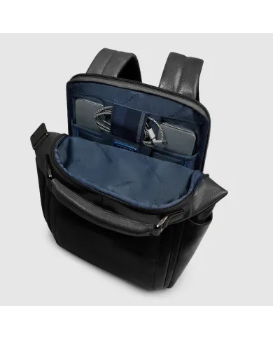 Piquadro Zaino in pelle porta pc Solm Nero