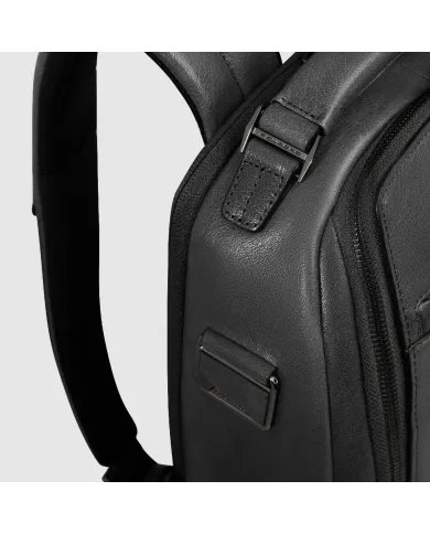 Piquadro Zaino in pelle porta pc Solm Nero