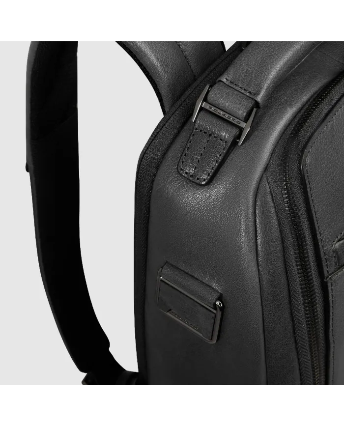 Piquadro Zaino in pelle porta pc Solm Nero