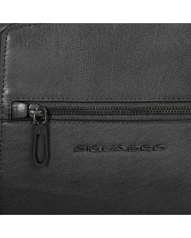 Piquadro Zaino in pelle porta pc Solm Nero
