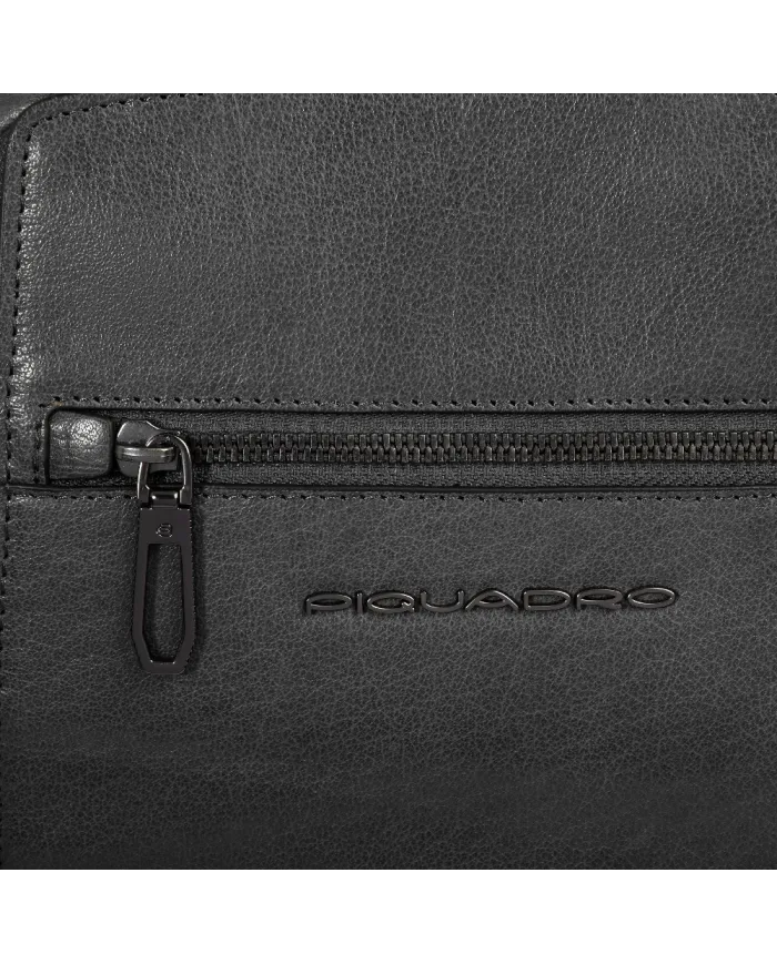Piquadro Zaino in pelle porta pc Solm Nero