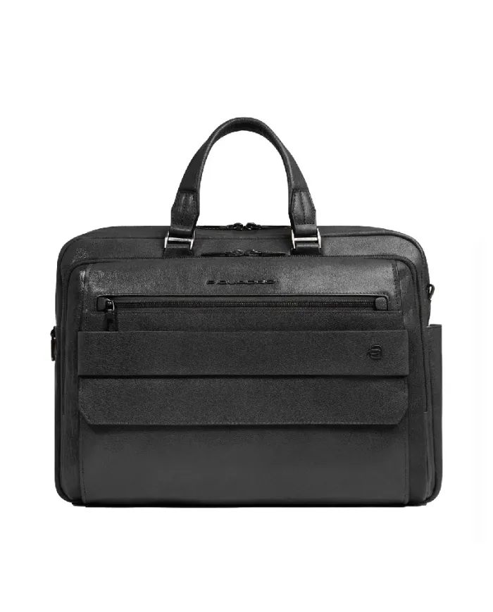 Piquadro Cartella pelle porta pc 15,6" Solm Nero