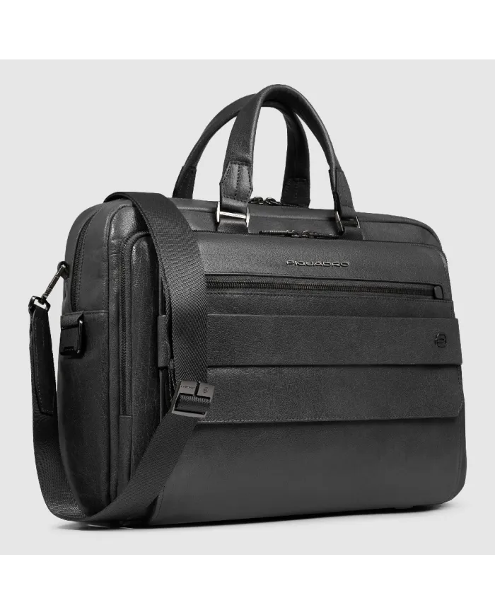 Piquadro Cartella pelle porta pc 15,6" Solm Nero