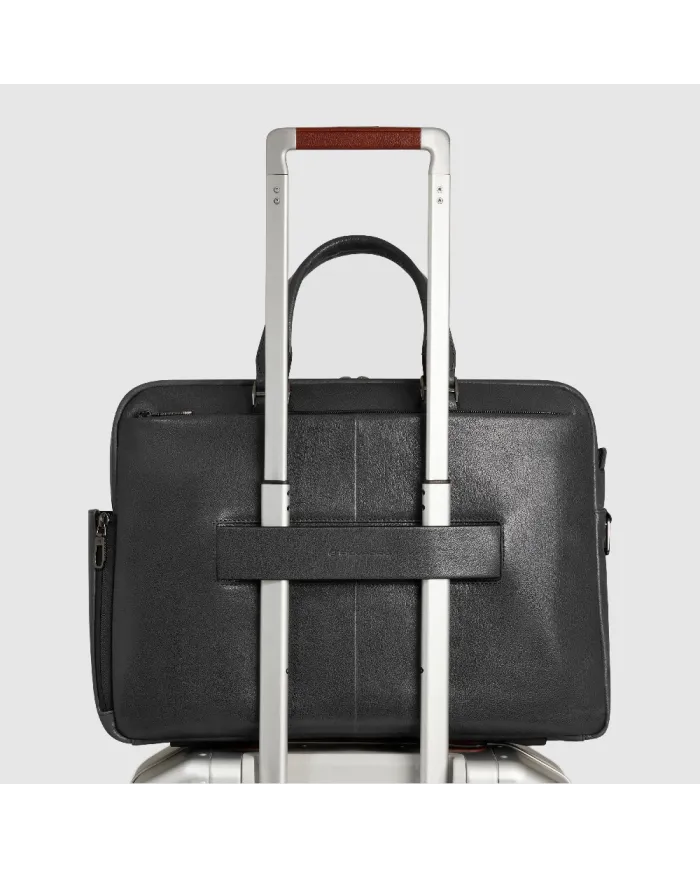 Piquadro Cartella pelle porta pc 15,6" Solm Nero