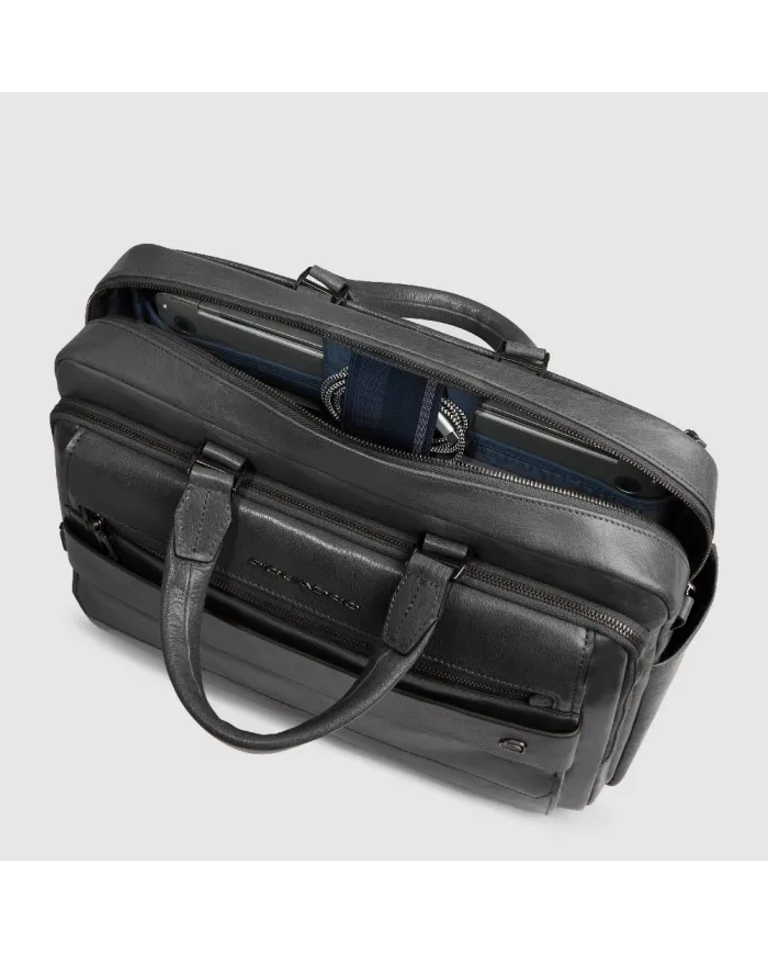 Piquadro Cartella pelle porta pc 15,6" Solm Nero