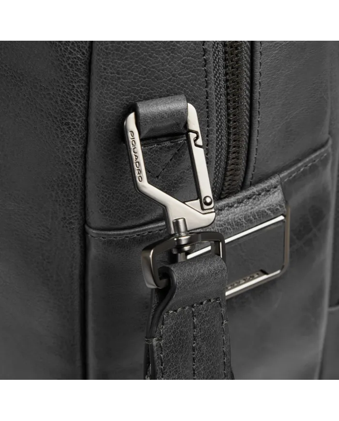 Piquadro Cartella pelle porta pc 15,6" Solm Nero
