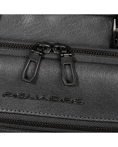 Piquadro Cartella pelle porta pc 15,6" Solm Nero