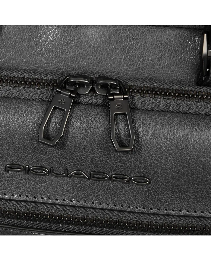 Piquadro Cartella pelle porta pc 15,6" Solm Nero