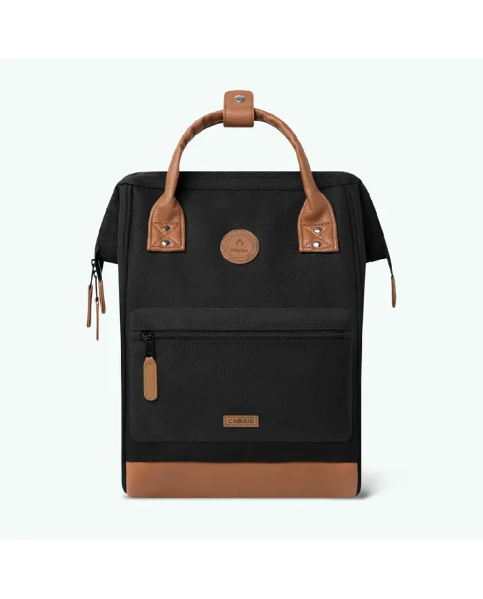 CABAIA Zaino Medio cordura Cologne Nero/Cuoio
