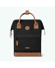 CABAIA Zaino Medio cordura Cologne Nero/Cuoio