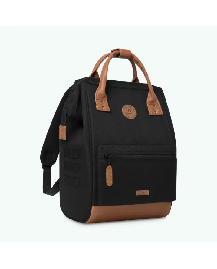 CABAIA Zaino Medio cordura Cologne Nero/Cuoio