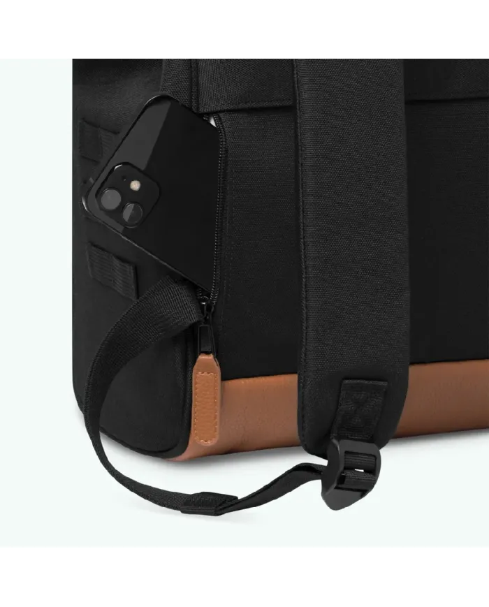 CABAIA Zaino Medio cordura Cologne Nero/Cuoio
