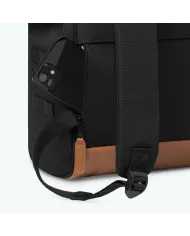 CABAIA Zaino Medio cordura Cologne Nero/Cuoio