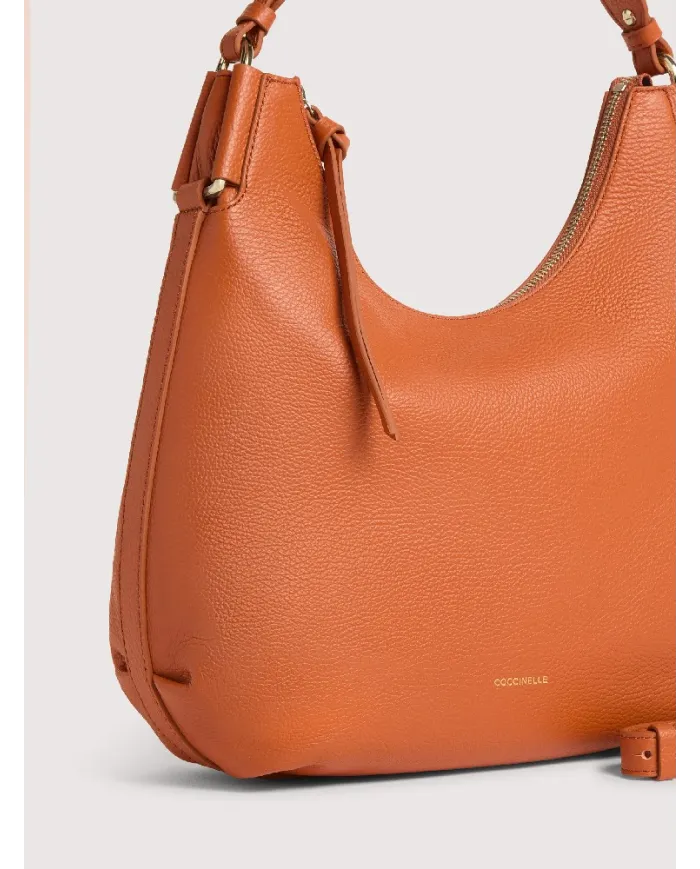 Coccinelle Borsa a Spalla Rebekka Small in pelle Cuoio