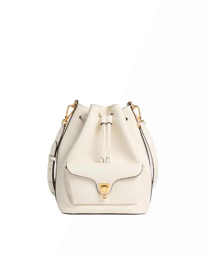 Coccinelle Borsa Secchiello Beat Generation in pelle Bianco