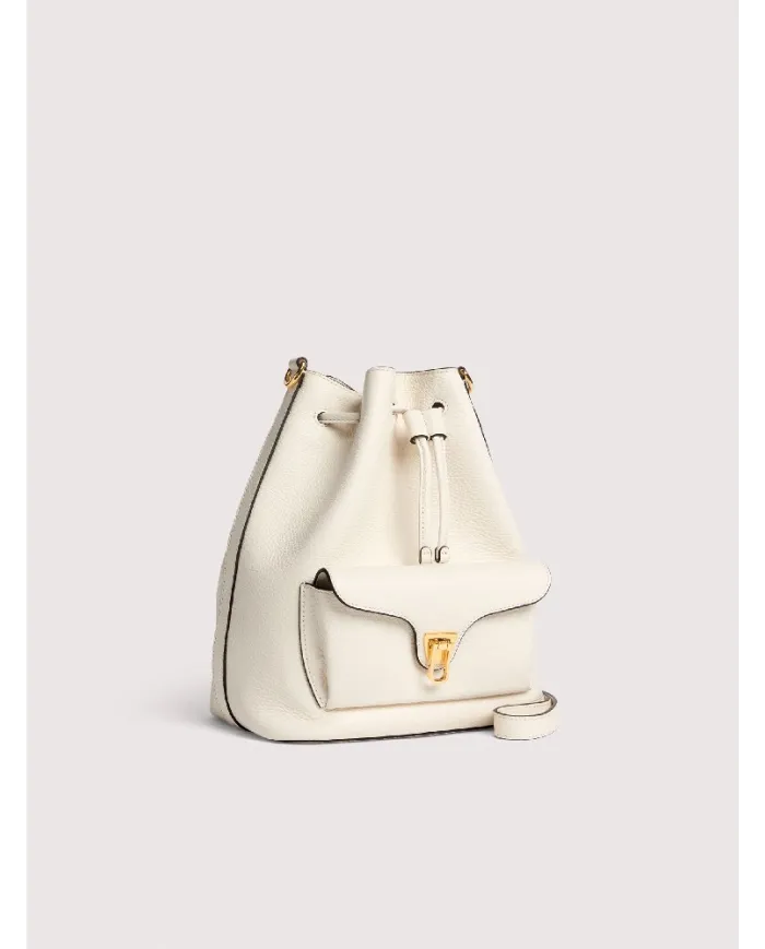 Coccinelle Borsa Secchiello Beat Generation in pelle Bianco