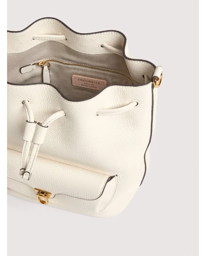 Coccinelle Borsa Secchiello Beat Generation in pelle Bianco