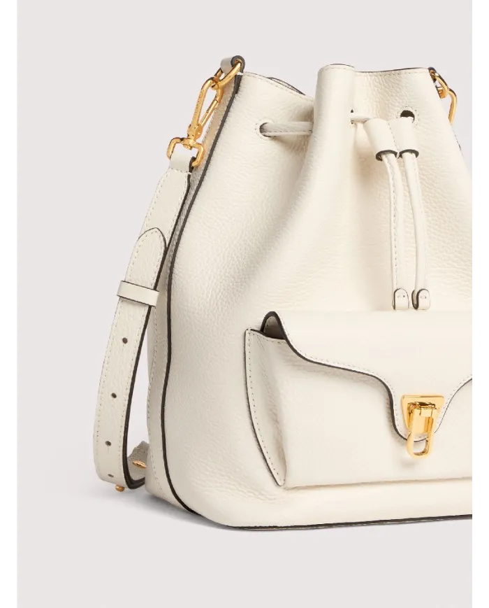 Coccinelle Borsa Secchiello Beat Generation in pelle Bianco