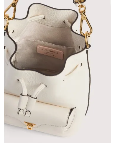 Coccinelle Borsa secchiello Beat generatio small Bianco