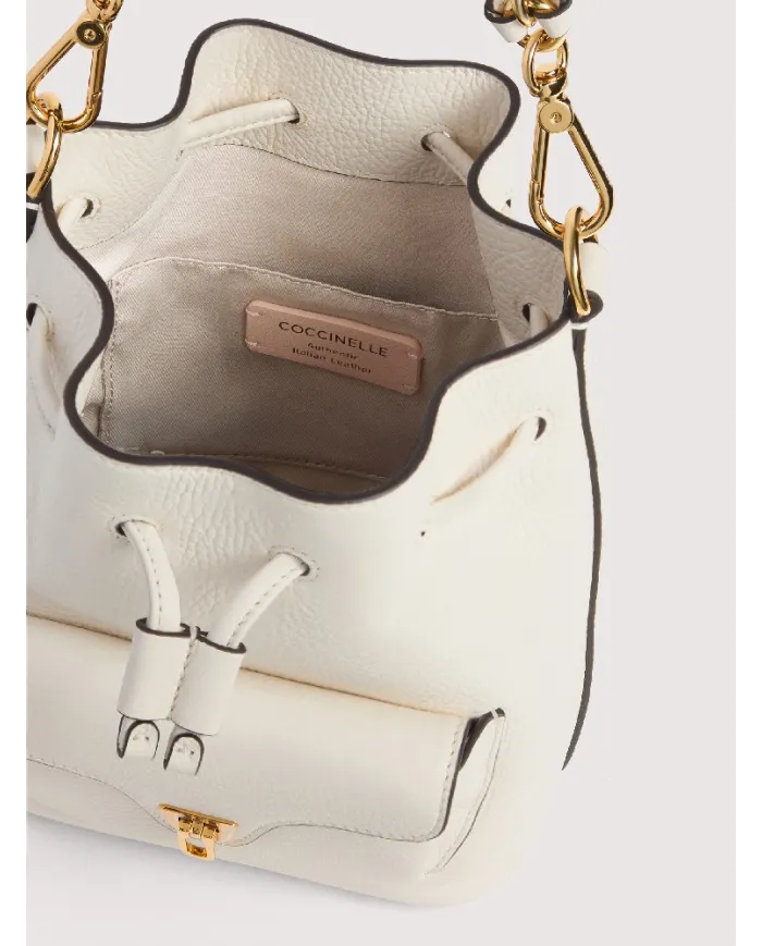 Coccinelle Borsa secchiello Beat generatio small Bianco