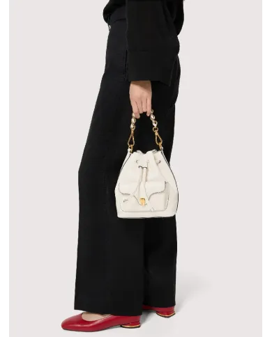 Coccinelle Borsa secchiello Beat generatio small Bianco