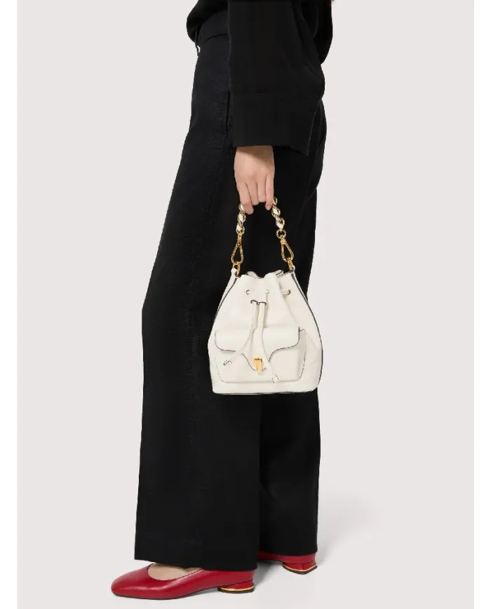 Coccinelle Borsa secchiello Beat generatio small Bianco