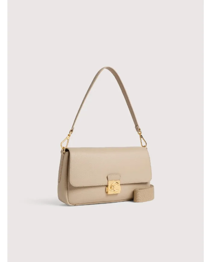 Coccinelle Borsa a tracolla C-Me Lock large Beige