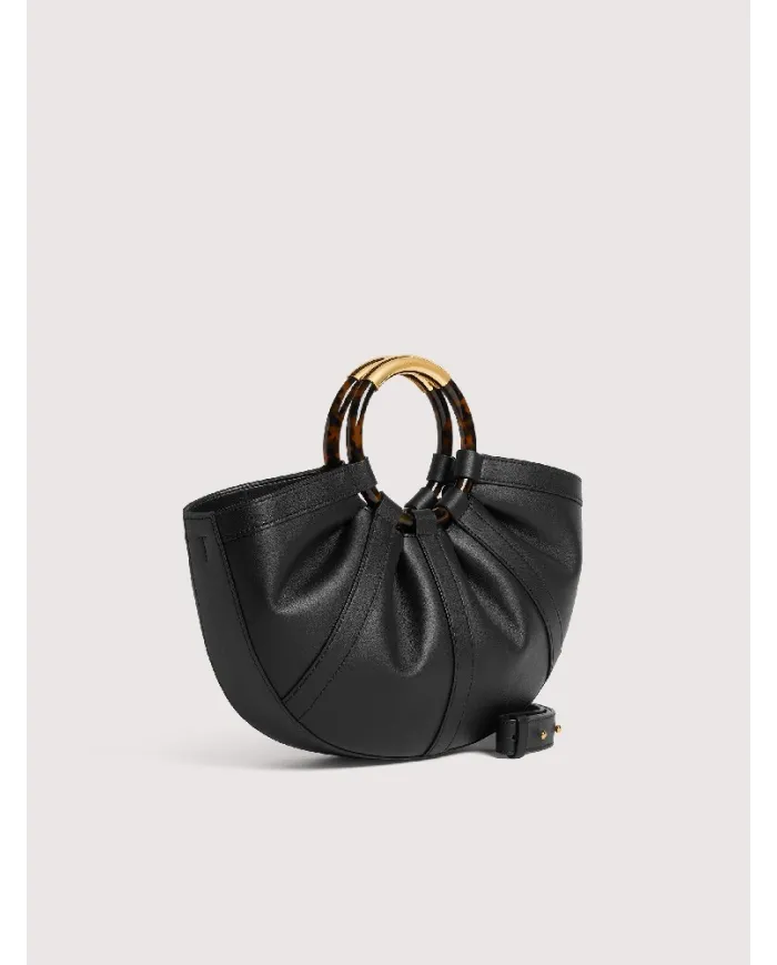 Coccinelle Borsa Shell medium in pelle con tracolla Nero