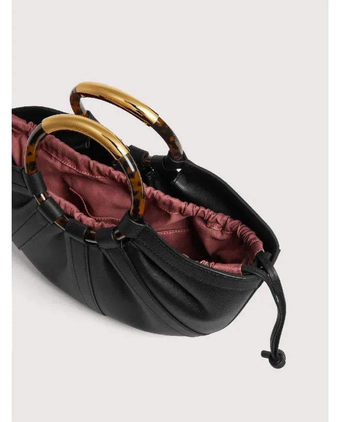 Coccinelle Borsa Shell medium in pelle con tracolla Nero