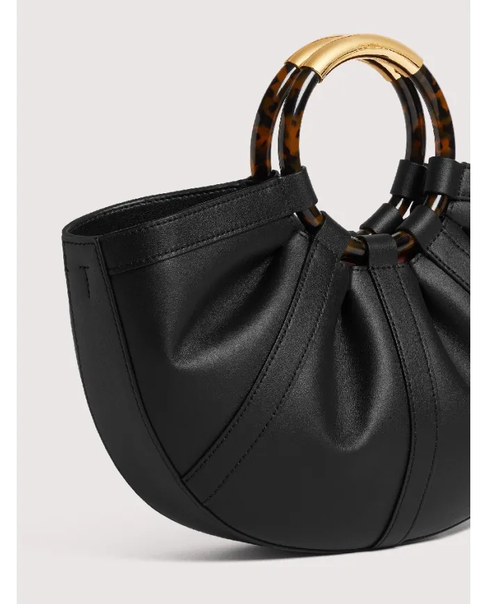 Coccinelle Borsa Shell medium in pelle con tracolla Nero