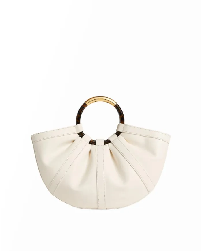 Coccinelle Borsa Shell medium in pelle con tracolla Bianco