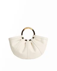 Coccinelle Borsa Shell medium in pelle con tracolla Bianco