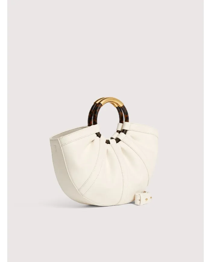 Coccinelle Borsa Shell medium in pelle con tracolla Bianco