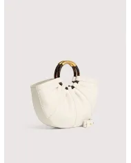 Coccinelle Borsa Shell medium in pelle con tracolla Bianco