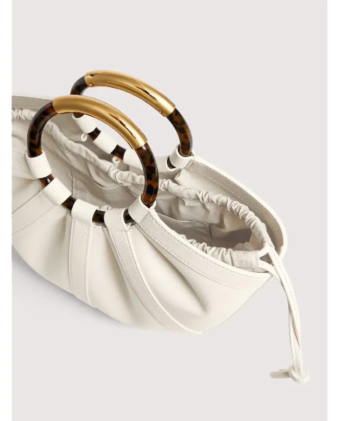 Coccinelle Borsa Shell medium in pelle con tracolla Bianco