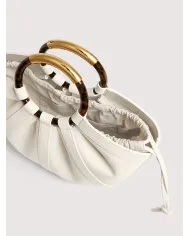 Coccinelle Borsa Shell medium in pelle con tracolla Bianco