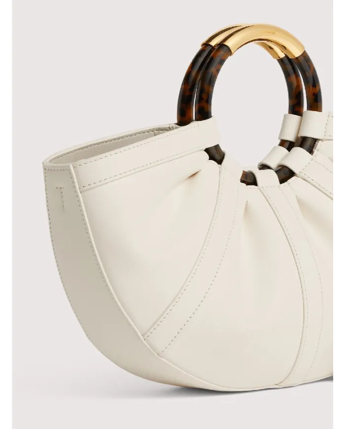 Coccinelle Borsa Shell medium in pelle con tracolla Bianco