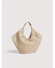 Coccinelle Borsa Smash Large in Pelle con Dettagli Catena Beige