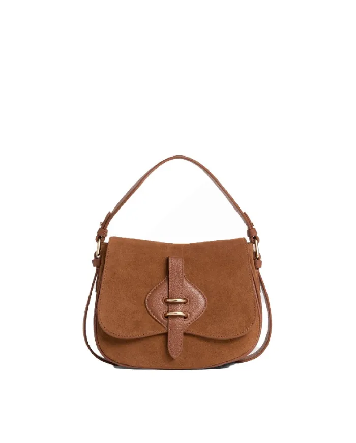 Coccinelle Borsa in pelle Mavery suede small Cognac