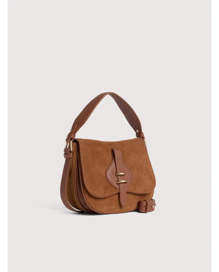 Coccinelle Borsa in pelle Mavery suede small Cognac