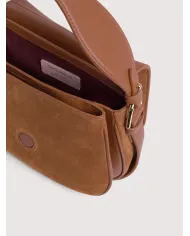 Coccinelle Borsa in pelle Mavery suede small Cognac