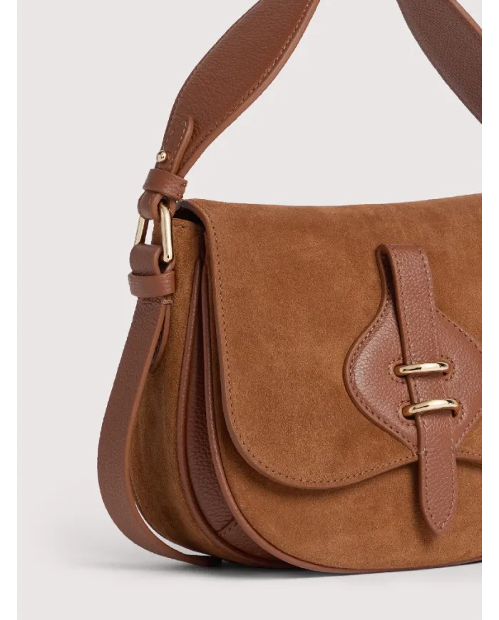 Coccinelle Borsa in pelle Mavery suede small Cognac