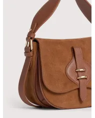 Coccinelle Borsa in pelle Mavery suede small Cognac