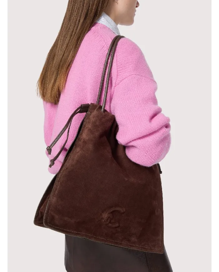 Coccinelle Borsa Dulse suede large Cognac