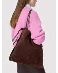 Coccinelle Borsa Dulse suede large Cognac
