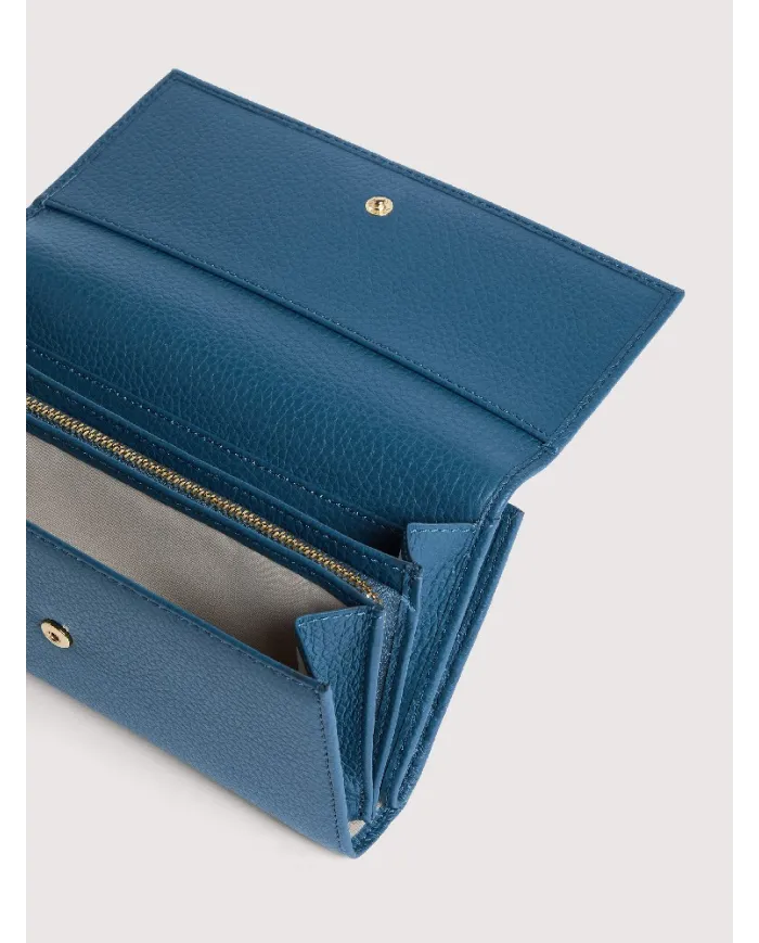 Coccinelle Portafoglio grande in pelle "Metallic soft" Avio