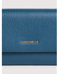 Coccinelle Portafoglio grande in pelle "Metallic soft" Avio