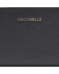 Coccinelle Portafoglio piccolo in pelle Metallic Soft Nero