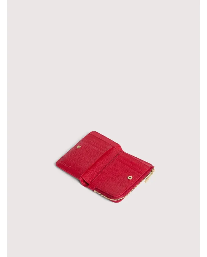 Coccinelle Portafoglio piccolo in pelle Metallic Soft Rosso