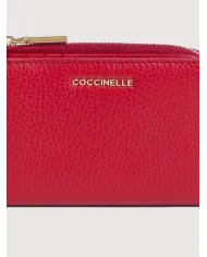 Coccinelle Portafoglio piccolo in pelle Metallic Soft Rosso